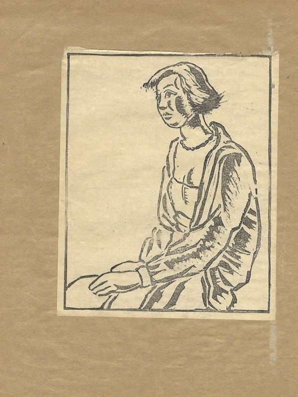 Mizufune Rokushu Woodblock Print Portrait of U ko 1932 Sosaku Hanga: Mizufune Rokushu Woodblock Print Portrait of U ko 1932 Sosaku Hanga Item Specifics: Artist: Mizufune Rokushu Subject: Portrait Material: Paper Style: Japanese Size: 18.5 x 14.5 cm Year Of Production: 