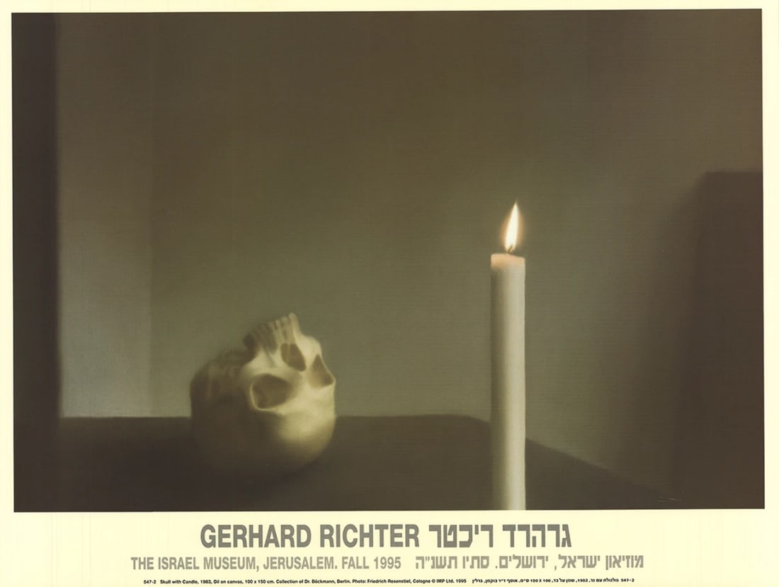 GERHARD RICHTER Skull with Candle 19" x 25.25" Poster 1995 Contemporary Brown W: GERHARD RICHTER Skull with Candle 19" x 25.25" Poster 1995 Contemporary Brown W Item Specifics: Artist: Gerhard Richter Brand: Richter Gerhard Country/Region Of Origin: Israel Exact Year: 1995 Height: