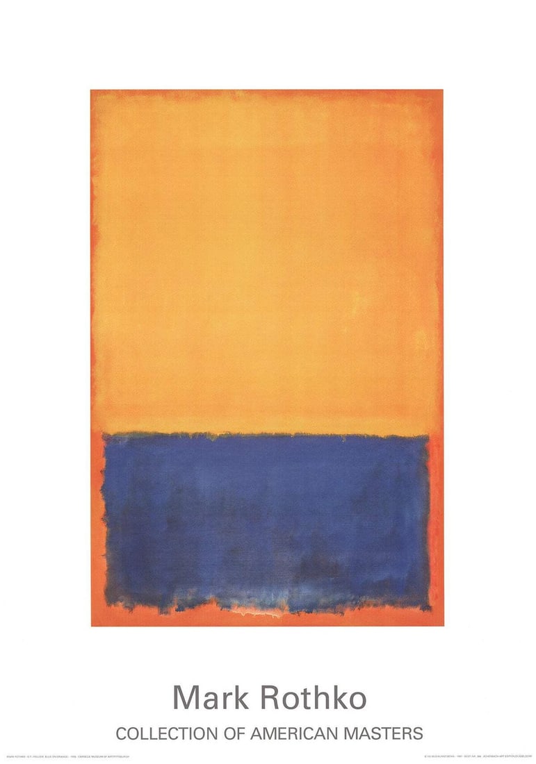 MARK ROTHKO Yellow blue orange (1955) 39" x 27.5" Poster 1988 Abstract Orange: MARK ROTHKO Yellow blue orange (1955) 39" x 27.5" Poster 1988 Abstract Orange Item Specifics: Artist: Mark Rothko Brand: Rothko Mark Country/Region Of Origin: Germany Exact Year: 1988 Height: 39 Item 
