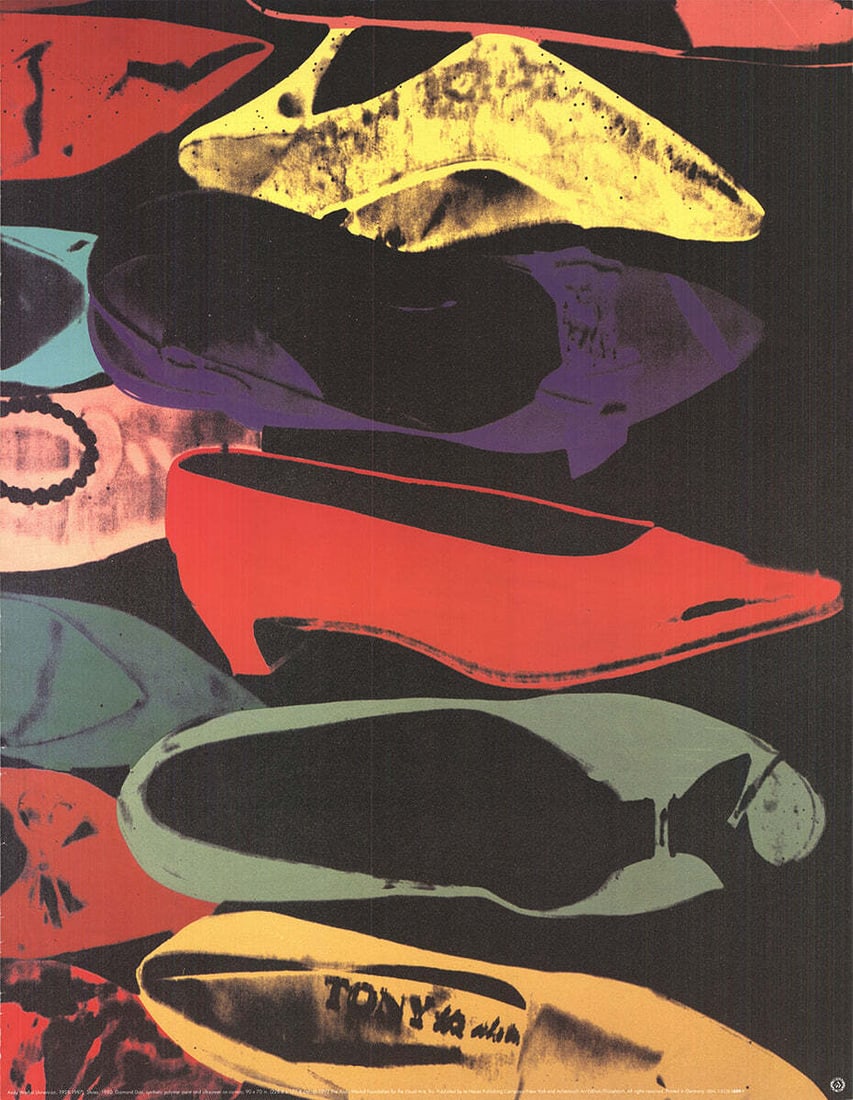 ANDY WARHOL Shoes 1980 30" x 23.25" Poster 1992 Pop Art (1 of 4)