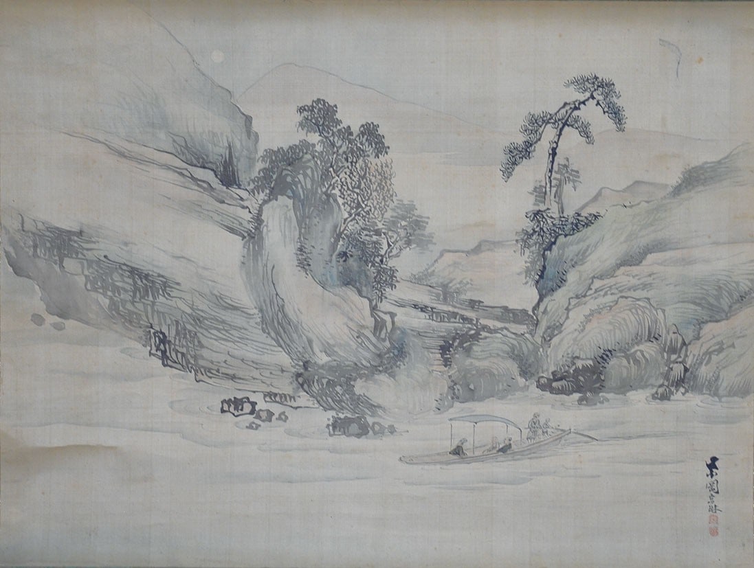 So Shiko Japanese Antique Hanging Scroll Painting Red Cliff Chibi Edo Art: So Shiko Japanese Antique Hanging Scroll Painting Red Cliff Chibi Edo Art Item Specifics: Artist: So Shiko (Song Zigang) Subject: Red Cliff (Chibi) Material: Ink and color on paper Style: Japanese Yea