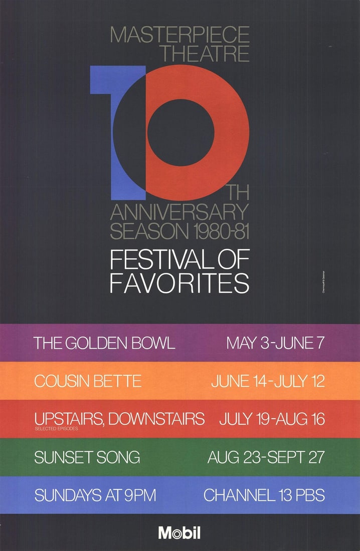 ARTIST UNKNOWN Masterpiece Theatre 10th Anniversary Festival of Favorites 46" x (1 of 4)