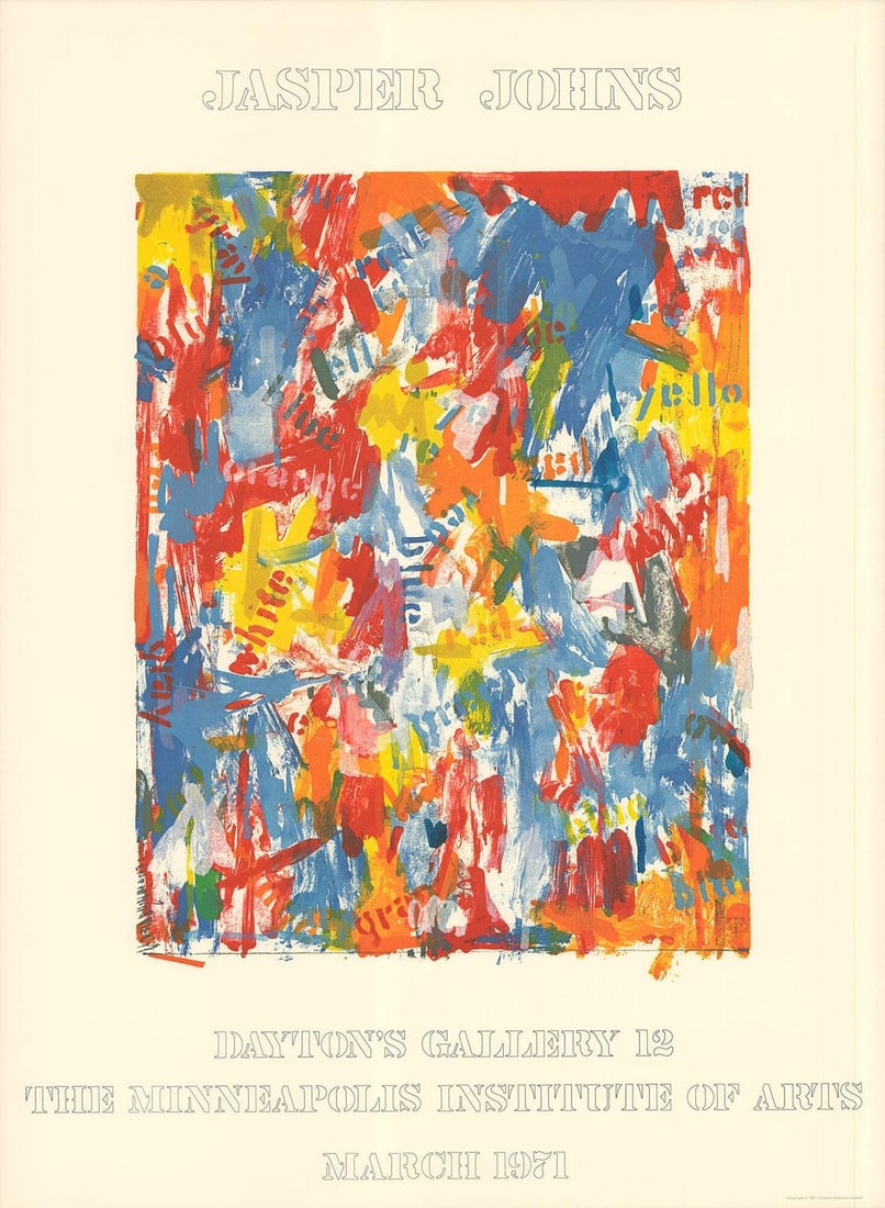 Dayton's Gallery Poster 12 29.75" x 22" 1971 Pop Art Multicolor Jasper Johns (1 of 4)