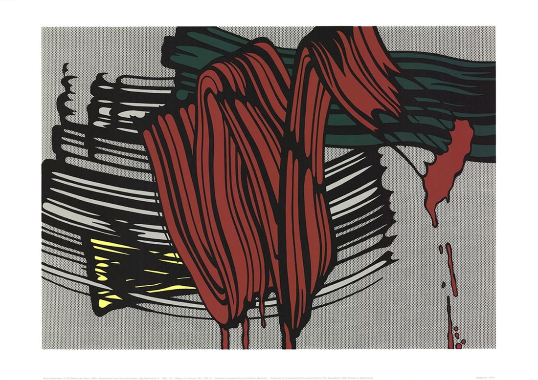 ROY LICHTENSTEIN Big Painting #6 27.5" x 39.5" Serigraph 2000 Pop Art Red Green (1 of 2)