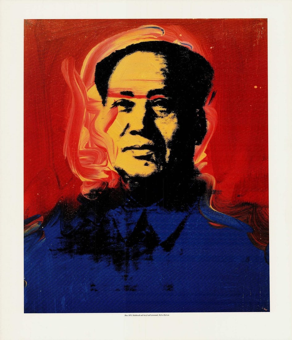 Warhol Andy Mao 21.75" 19" Lithograph 1990 Pop Art (1 of 4)