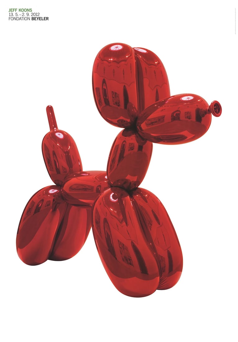 JEFF KOONS (AFTER) Balloon Dog (Red) 50.25" x 35.25" Poster 2012 Pop Art Red Bal (1 of 7)