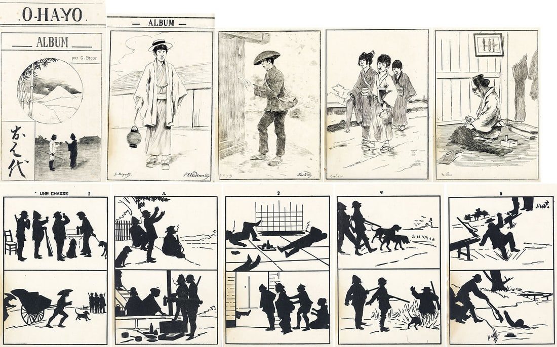 Georges Bigot O HA YO 41 Prints Set Meiji Japan Etching Woodblock Art (1 of 13)