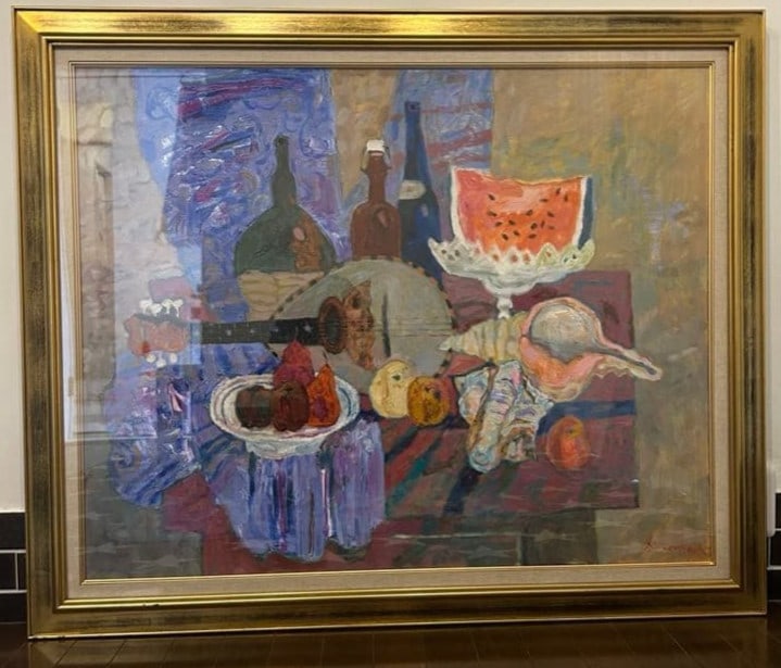 Oil Painting Large Still Life Mandolin Modern Art by Jan Szancenbach (1 of 6)