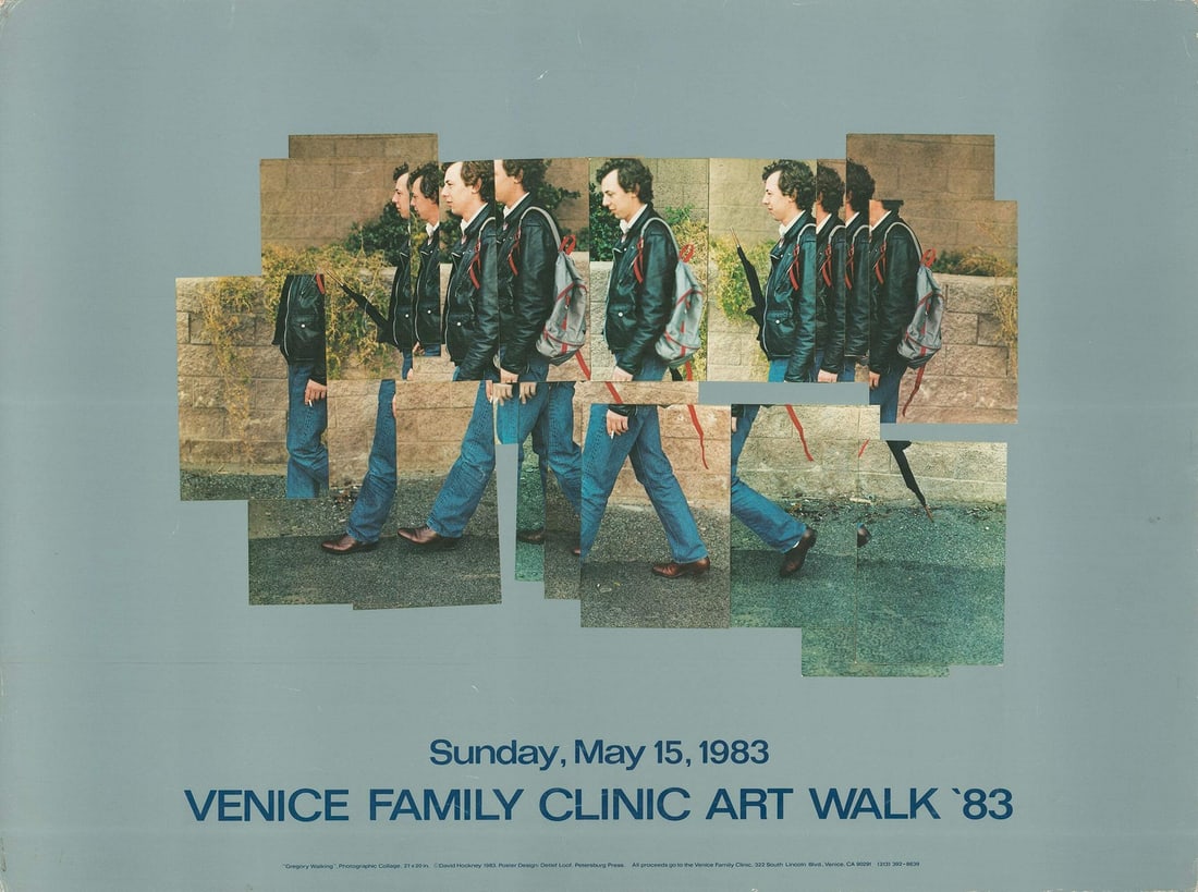 HOCKNEY DAVID Gregory walking 1983 25.25" x 33.5" Lithograph Pop Art (1 of 4)