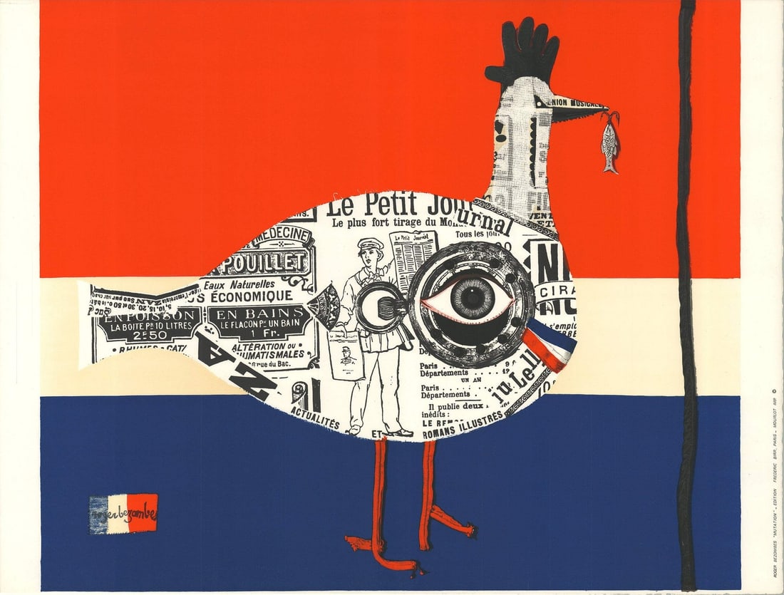 ROGER BEZOMBES Mutation 24" x 31.75" Lithograph 1986 (1 of 4)