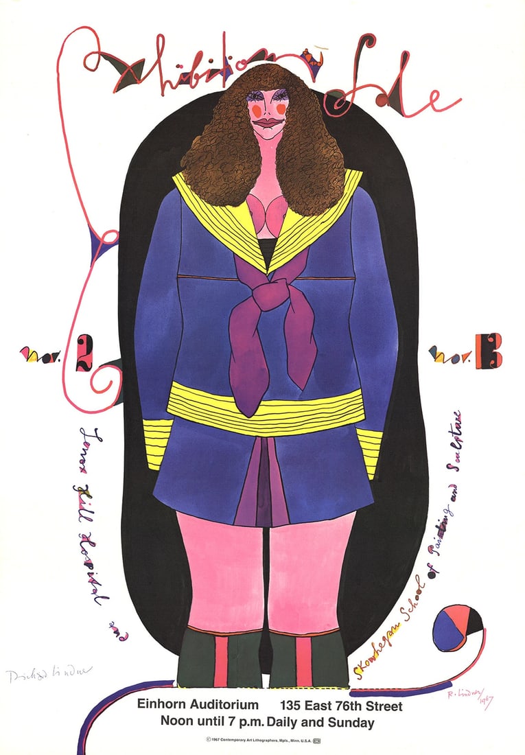 RICHARD LINDNER Skowhegan School SIGNED 29.25" x 20.25" Offset Lithograph 1967 P (1 of 1)