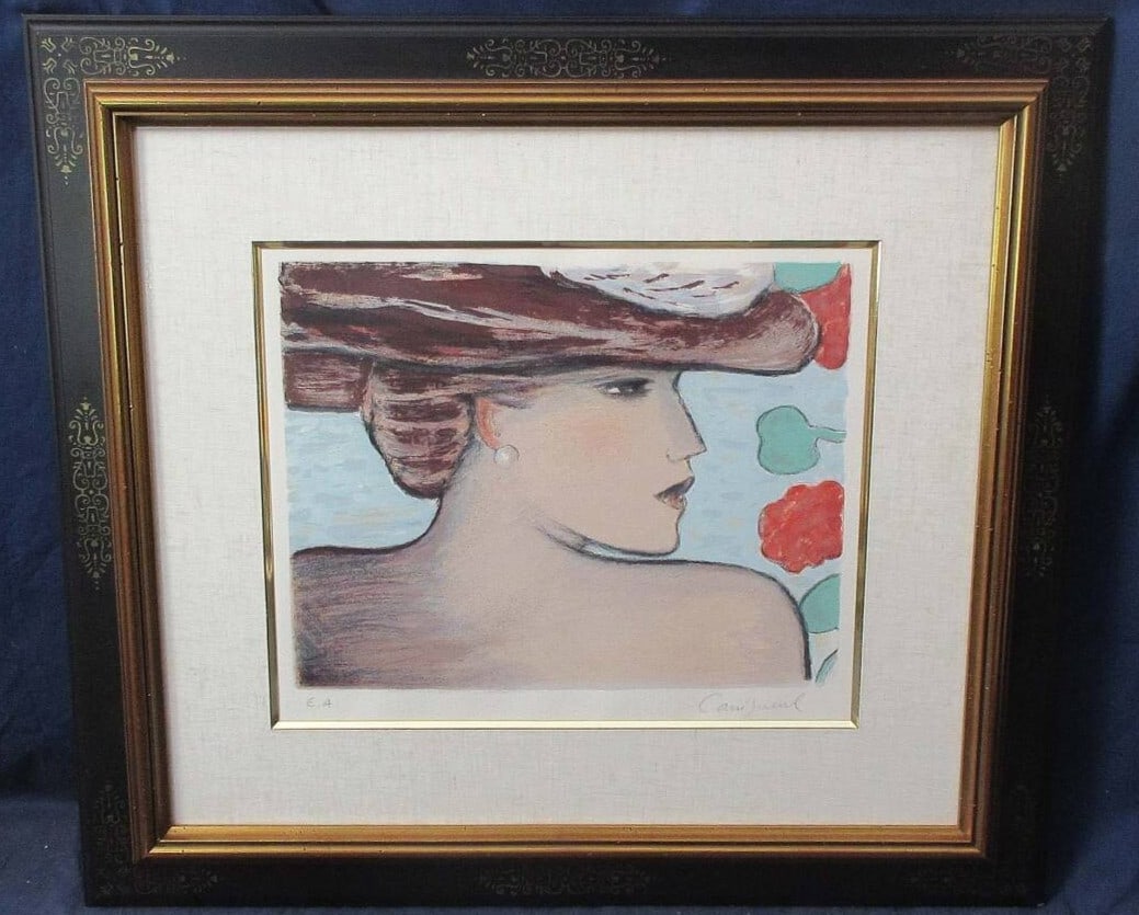 Woman Profile Signed EA Jean Pierre Cassigneul French Art Lithograph (1 of 9)