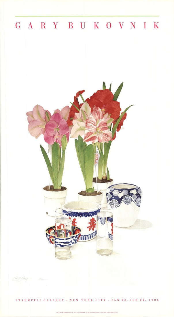 California Still Life No 40 x 22 Offset Lithograph 1986 Cont: California Still Life No 40 x 22 Offset Lithograph 1986 Cont Item Specifics: Artist: Gary Bukovnik Brand: Bukovnik Gary Country/Region Of Origin: USA Exact Year: 1986 Height: 40 Item Height: 40 Item W