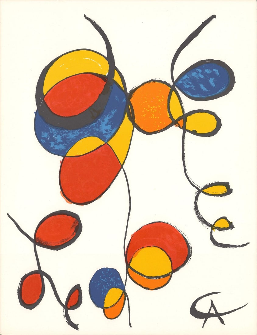 ALEXANDER CALDER Spirales 15" x 11.5" Lithograph 1974 Surrealism Multicolor (1 of 11)