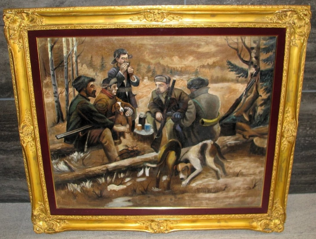 Lenin on the Hunt 1980 Soviet Socialist Realism Large Oil Painting Signed USSR: Lenin on the Hunt 1980 Soviet Socialist Realism Large Oil Painting Signed USSR Item Specifics: Artist: Boris N. Gusin (attributed) Unit Of Sale: Single Piece Signed By: Boris N. Gusin (attributed) Siz