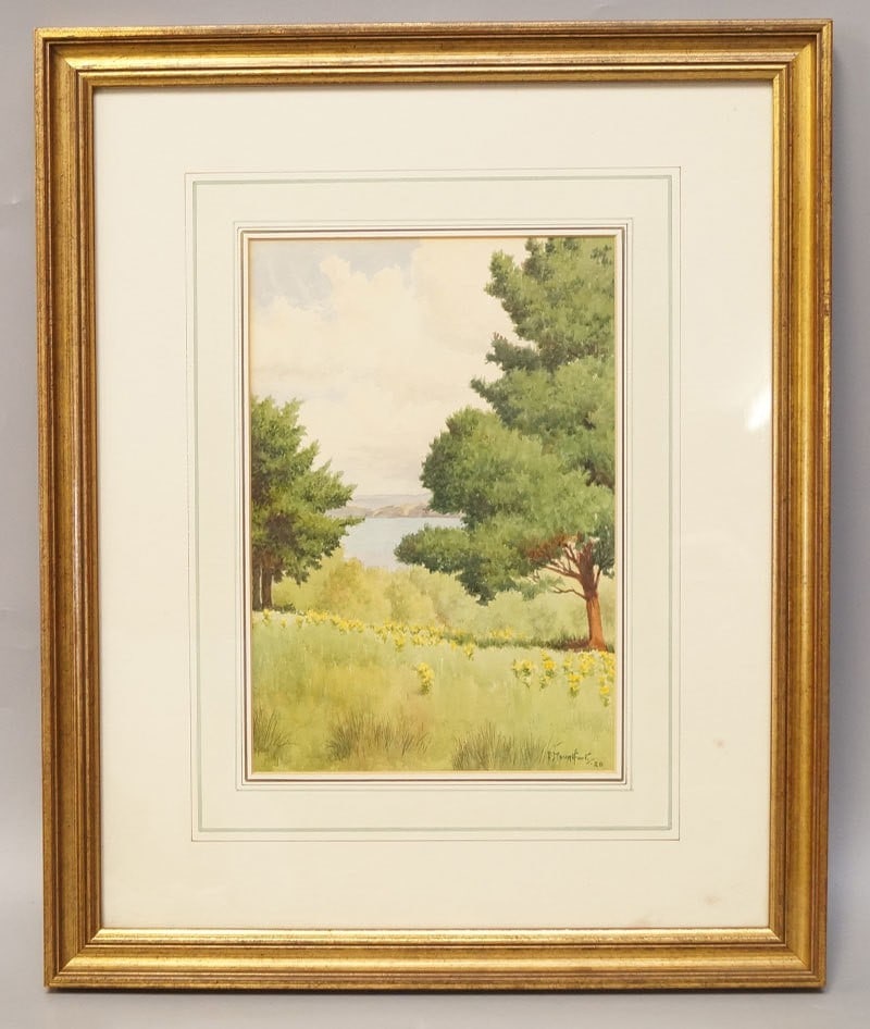British Art Watercolor Signed 1928 Landscape Mountfort E: British Art Watercolor Signed 1928 Landscape Mountfort E Item Specifics: Unit Of Sale: Single Piece Artist: E. Mountfort Signed By: E. Mountfort Size: Medium Signed: Yes Material: Paper Framing: Frame