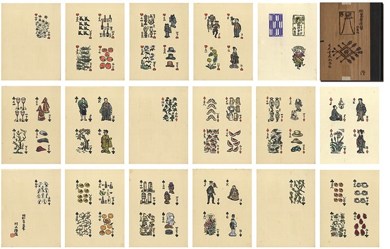 Fun of Four Seasons Woodblock Print Set Cards Western Sumio 1960: Fun of Four Seasons Woodblock Print Set Cards Western Sumio 1960 Item Specifics: Artist: Kawakami Sumio Subject: Four Seasons and Playing Cards Material: Hand-colored Woodblock Print on Paper Style: J