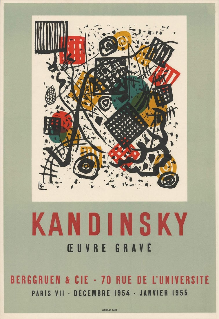 WASSILY KANDINSKY Engraved Work 25.5" x 17.5" Lithograph 1954 Expressionism Mult (1 of 4)