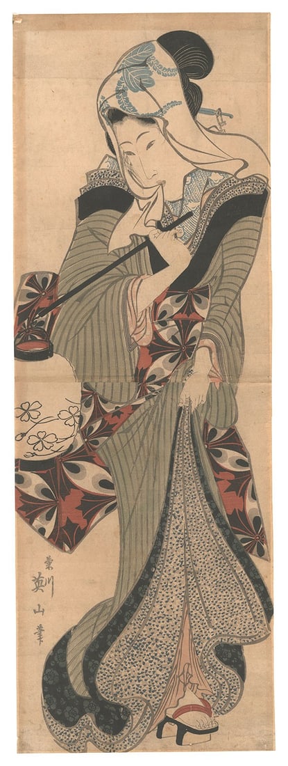 Edo Period Beauty Bijin ga Eizan Vertical Print Woodblock Japanese: Edo Period Beauty Bijin ga Eizan Vertical Print Woodblock Japanese Item Specifics: Artist: Kikugawa Eizan Subject: Beauty (Bijin-ga) Material: Washi Paper Style: Japanese Year Of Production: Edo perio
