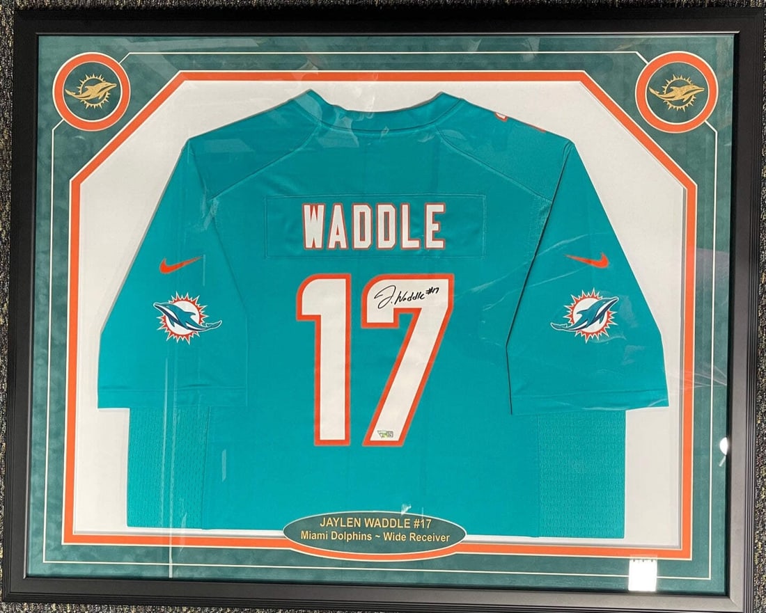 Jaylen Waddle Autographed Framed Dolphins Jersey Fanatics (1 of 2)