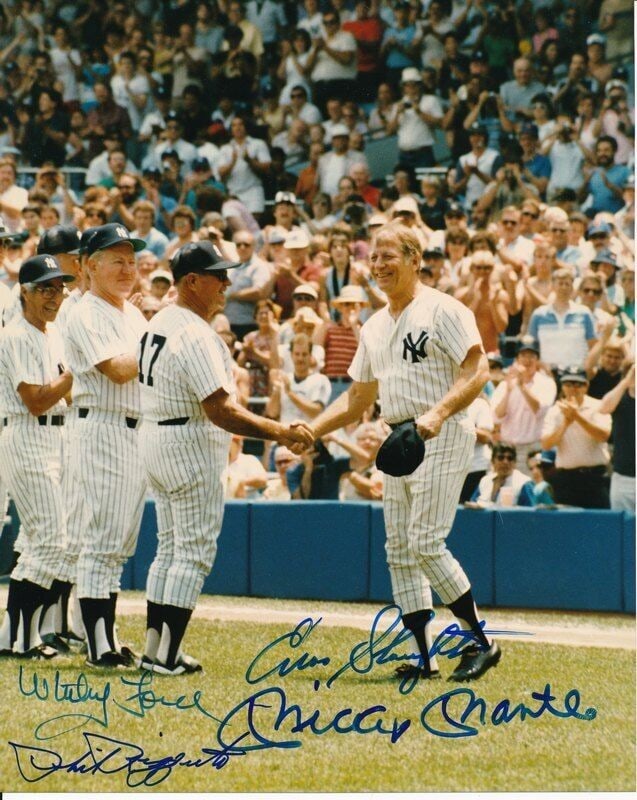 Mickey Mantle + 3 Yankee HOFers Multi-Signed/ Autographed 8x10 Photo JSA 142414 (1 of 2)