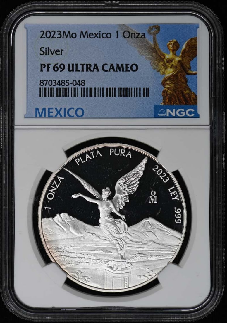 2023Mo Mexico Silver 5pc Set 1 Onza 1/ 2 1/ 4 1/ 10 1/ 20 NGC PR69DCAM: 2023Mo Mexico Silver 5pc Set 1 Onza 1/ 2 1/ 4 1/ 10 1/ 20 NGC PR69DCAM 2023 Mexico Silver 5pc Set 1 Onza 1/ 2 1/ 4 1/ 10 1/ 20 NGC PR69DCAM - A rare and highly graded set of Mexican silver coins, cert