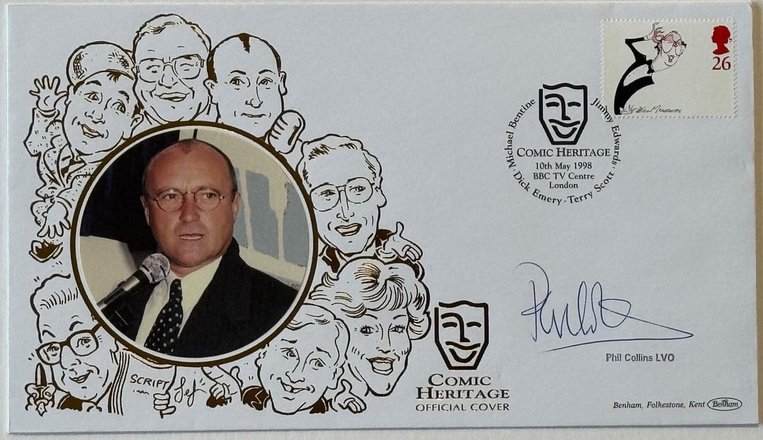 Phil Collins Signed Autographed Oversized Comic Heritage Envelope ~ PSA DNA (1 of 2)
