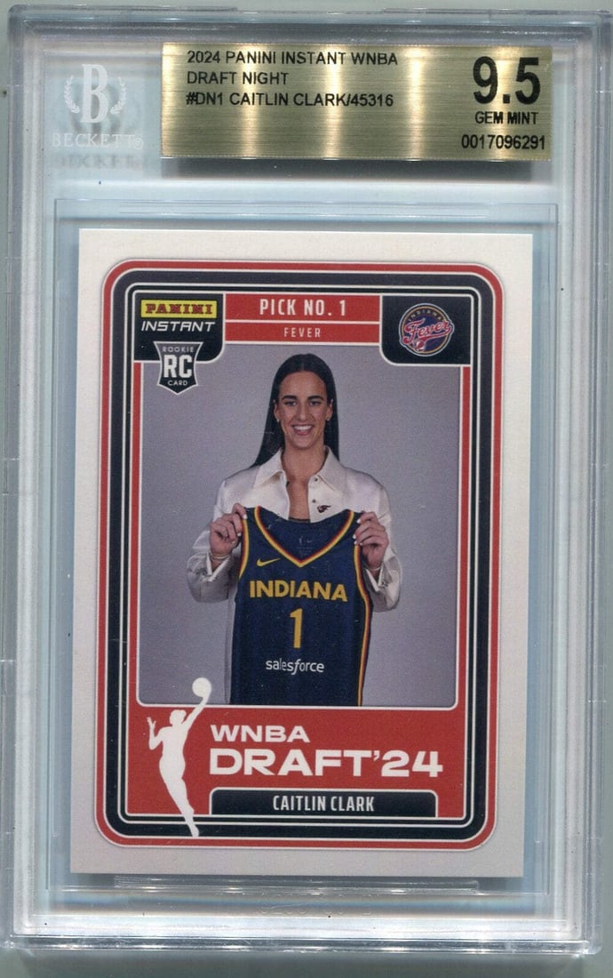 Caitlin Clark 2024 Panini Instant WNBA Draft Night RC BGS Graded 9.5 (1 of 2)