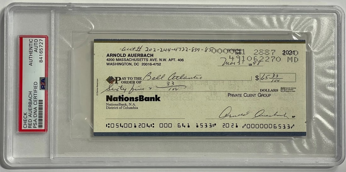 Signed Auerbach Check Personal Red Authentic (1 of 2)