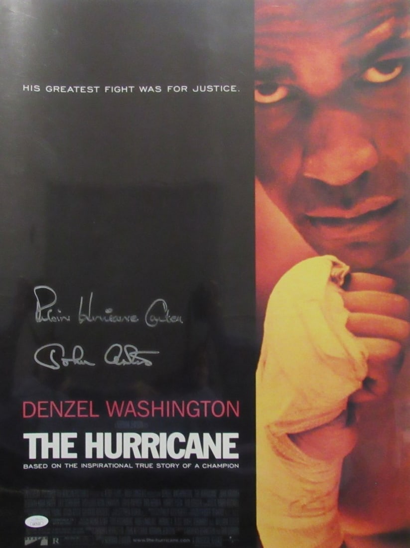 Hurricane Carter John Artis Signed Poster JSA 2914 (1 of 3)