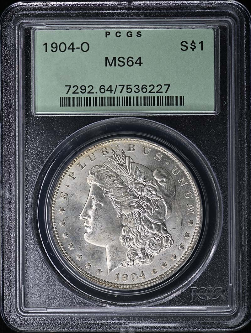 Morgan Dollar 1904-O PCGS MS64: Morgan Dollar 1904-O PCGS MS64 The 1904-O Morgan Dollar, certified MS64 by PCGS, is a highly detailed and well-preserved example of this iconic coin. With its unique "O" mint mark, this coin offers a 