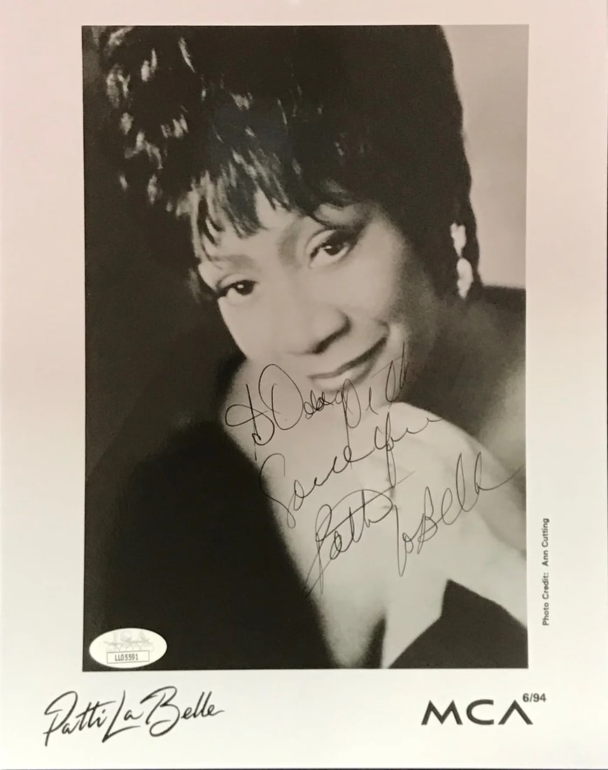 La Belle Autographed Patti 8x10 Photo: La Belle Autographed Patti 8x10 Photo Item Specifics: Brand: James Spence Authentication (JSA) Patti La BelleAutographed 8x10 Photo Signed in black sharpie across the front of the photo with inscripti
