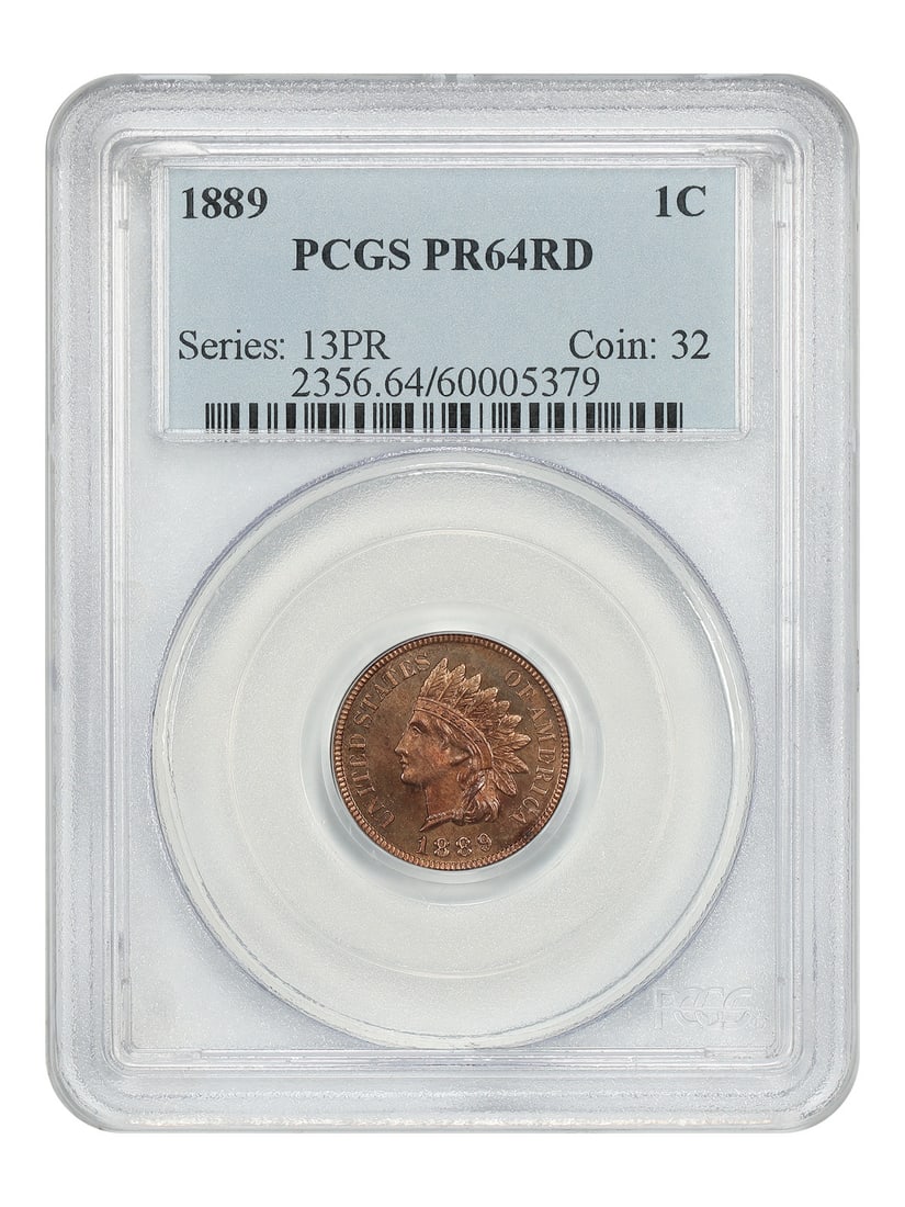1889 1C PCGS PR64RD - Indian Cent - Popular Proof Indian: 1889 1C PCGS PR64RD - Indian Cent - Popular Proof Indian 1889 1C PCGS PR64RD - Indian Cent - Popular Proof Indian. This 1889 Indian Cent is certified by PCGS as PR64RD, indicating a high level of proo