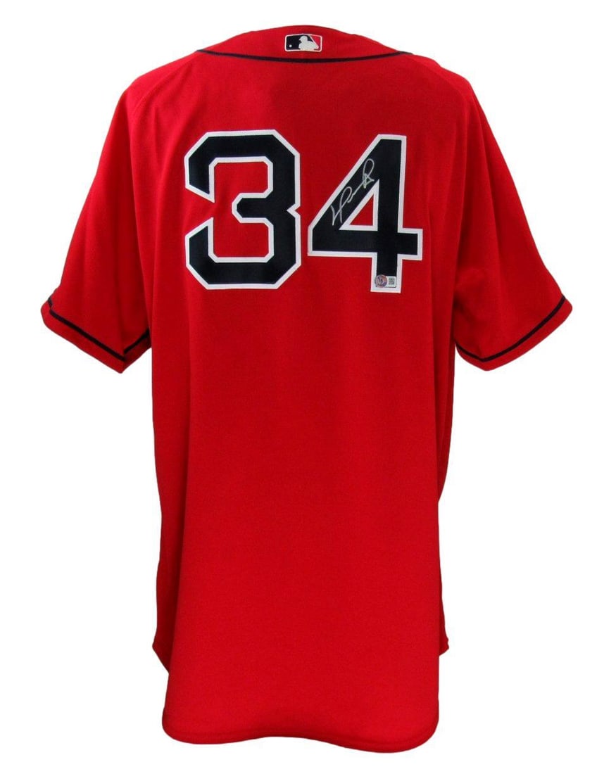 HOF Ortiz 2007 WS Jersey Red Sox Autographed Majestic Red David Beckett Red: HOF Ortiz 2007 WS Jersey Red Sox Autographed Majestic Red David Beckett Red Authentic 2007 World Series jersey worn by David Ortiz, a legendary player for the Boston Red Sox, is up for auction. This