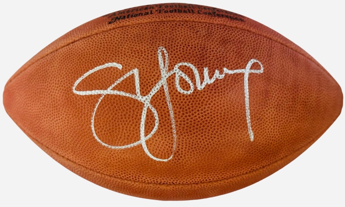 Young Autographed Official Steve Football NFL: Young Autographed Official Steve Football NFL Signed in silver sharpie by Steve Young on an official Paul Tagliabue football, this authentic autographed NFL football is a unique piece of sports memora