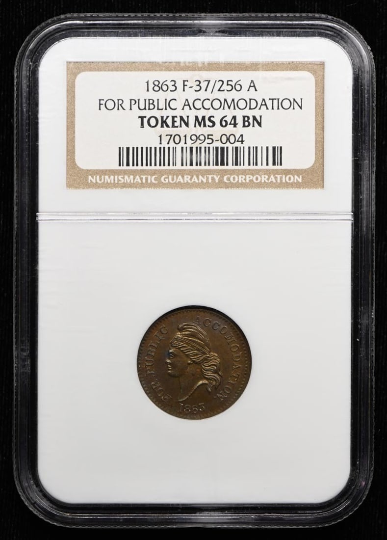 1863-CIVIL WAR CIVIL WAR F-37/ 256 a HORRORS OF WAR TOKEN NGC MS64BN (1 of 3)
