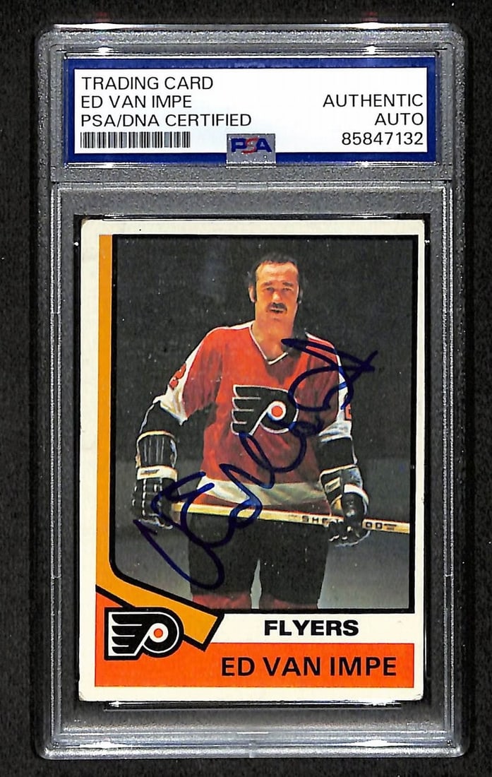 Van Impe Ed 1974-75 Topps Card Flyers Autographed #85 Signed PSA DNA: Van Impe Ed 1974-75 Topps Card Flyers Autographed #85 Signed PSA DNA Item Specifics: Original/Reprint: Original Product: Photo Sport: Hockey Product Disclaimer: Not affiliated with any team or league.