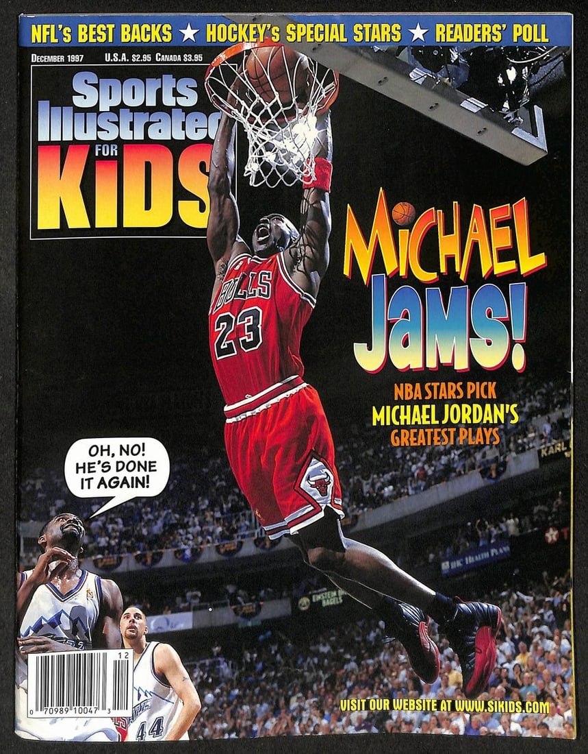 Michael Jordan Marino Payton Sports Illustrated 1997 w/ Cards Kids: Michael Jordan Marino Payton Sports Illustrated 1997 w/ Cards Kids Original Sports Illustrated magazine from 1997 featuring Michael Jordan, Marino, and Payton on the cover, accompanied by a set of