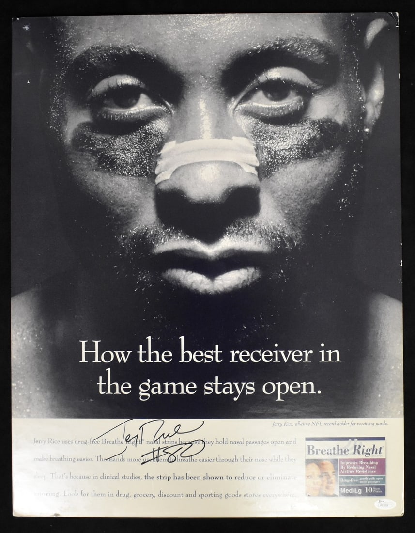 Jerry Rice HOF 49ers Signed/ Autographed 18x23 Advertising Poster JSA 211270 (1 of 3)