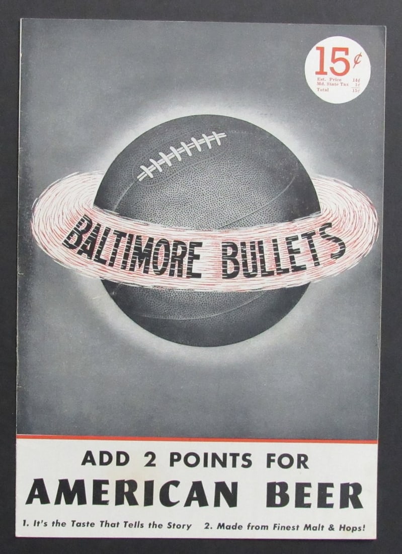 Baltimore Bullets vs Providence Steamrollers 1947-48 NBA: Baltimore Bullets vs Providence Steamrollers 1947-48 NBA Original 1947-48 Baltimore Bullets vs Providence Steamrollers NBA Program. This vintage program features the historic matchup between two of th