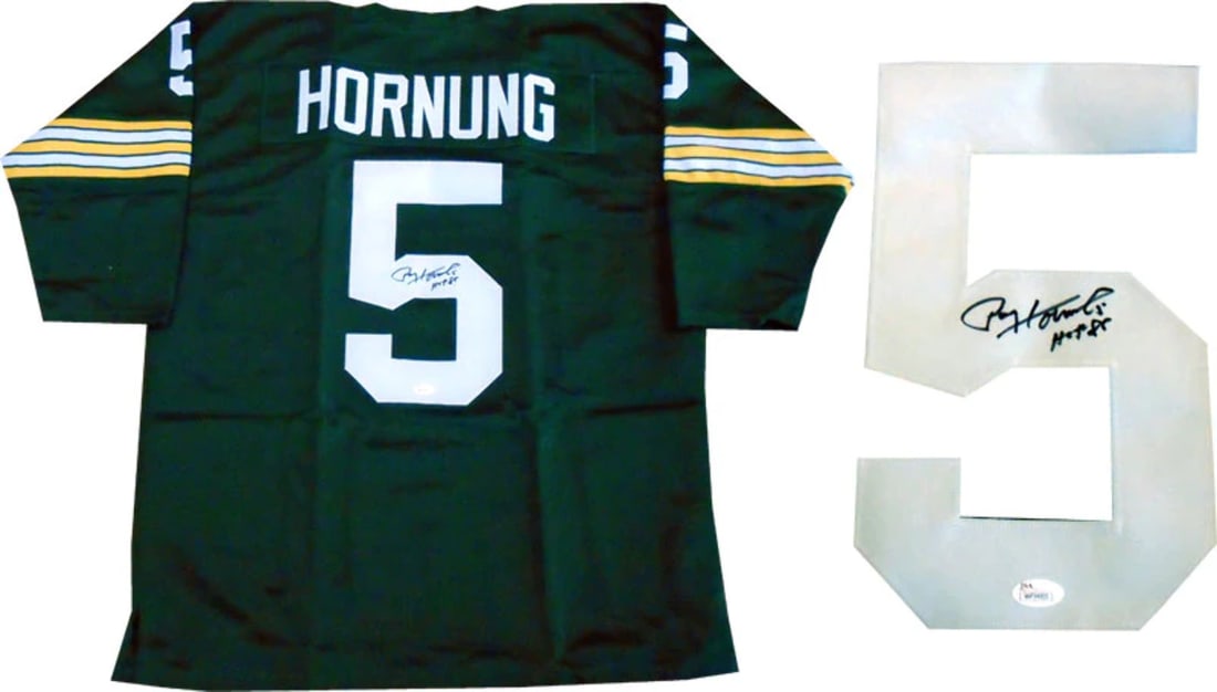 Paul Hornung "HOF 86" Autographed Packers Jersey (JSA): Paul Hornung "HOF 86" Autographed Packers Jersey (JSA) Item Specifics: Brand: James Spence Authentication (JSA) Paul Hornung "HOF 86" Autographed Green Bay Packers Jersey Inscribed with "HOF 86"