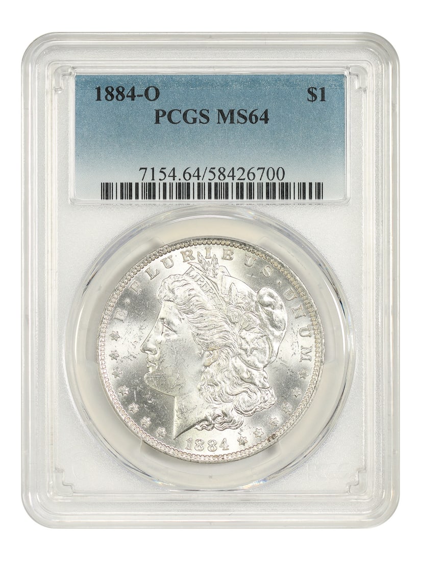 1884-O $1 PCGS MS64 - Morgan Dollar - Popular O-Mint Morgan: 1884-O $1 PCGS MS64 - Morgan Dollar - Popular O-Mint Morgan The 1884-O $1 Morgan Dollar is a highly sought-after coin, with its unique "O" mint mark indicating it was produced in New Orleans. This