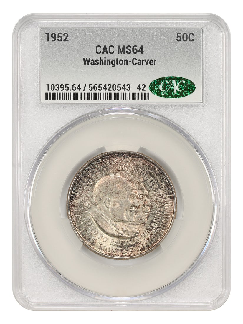 1952 50C Washington-Carver CACG MS64 - Classic Silver Commemorative (1 of 4)