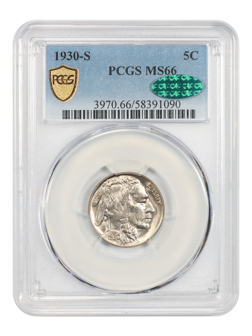 1930-S 5C PCGS/ CAC MS66 - Buffalo Nickel (1 of 5)
