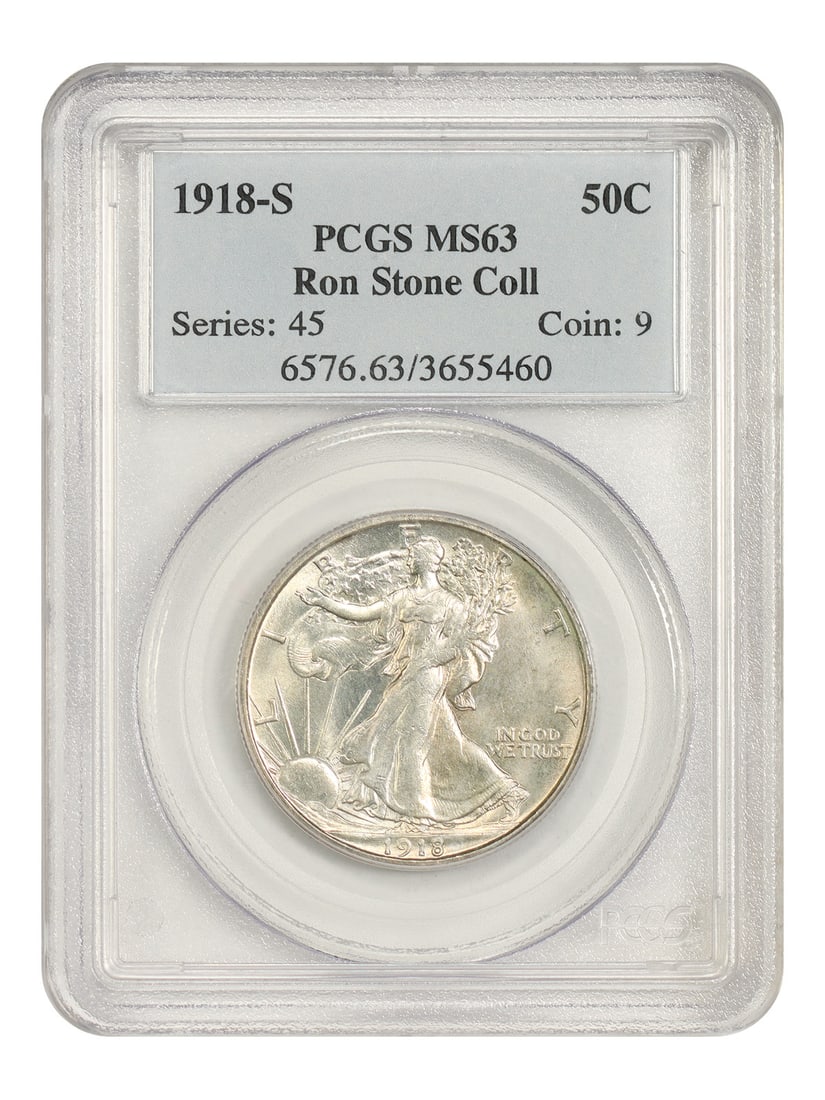 1918-S 50C PCGS MS63 - Walking Liberty Half Dollar - Scarce Early Walker: 1918-S 50C PCGS MS63 - Walking Liberty Half Dollar - Scarce Early Walker The 1918-S Walking Liberty Half Dollar is a scarce early example of this iconic coin, with its San Francisco mint mark adding t