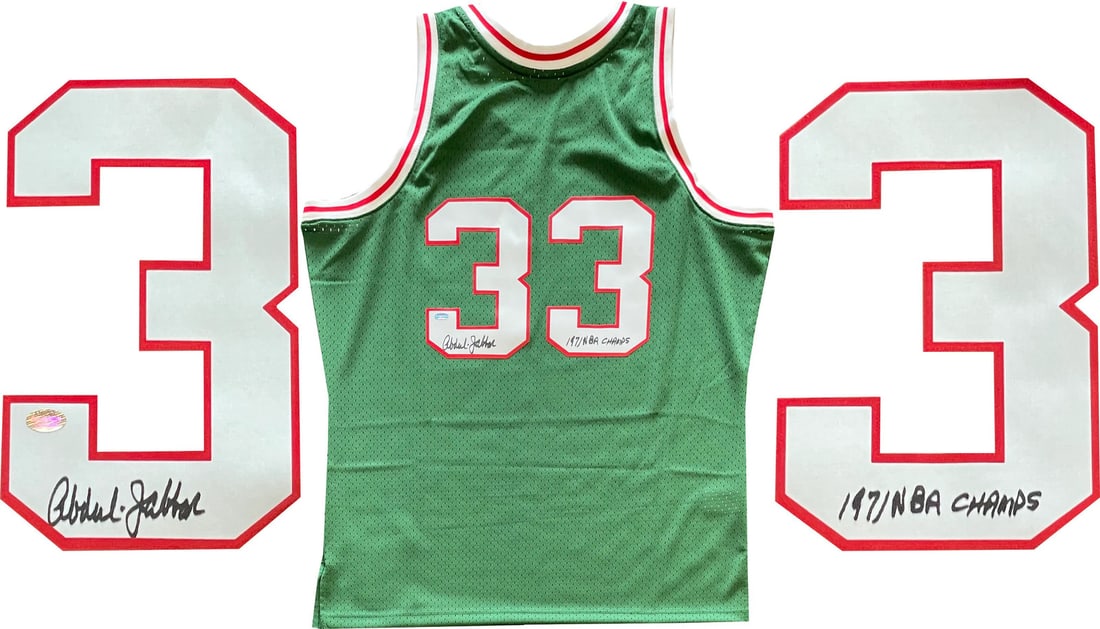 Abdul-Jabbar Karrem "1971 NBA Champs" Autographed Mitchell & Milwaukee Bucks Nes (1 of 4)