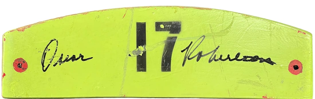 Cincinnati Gardens Original Stadium Seat Back Signed ROYALS by Oscar Robertson (PSA) (1 of 2)