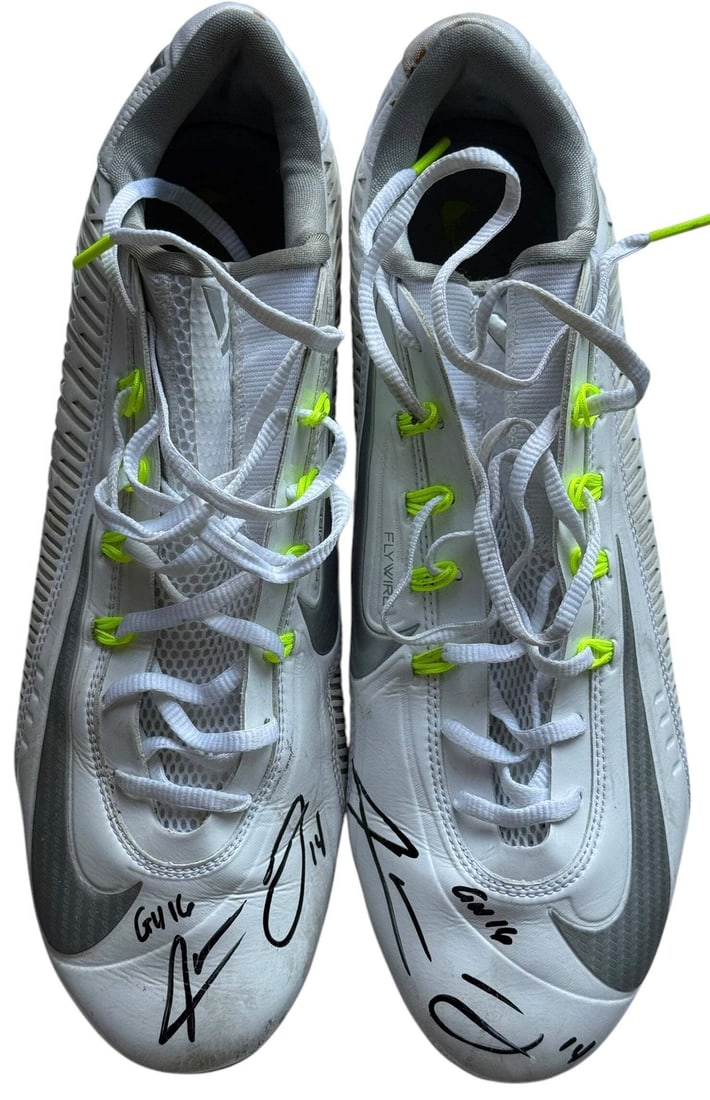 Fly Wire Game Used Spikes Autographed By Jarvis Landry (1 of 4)