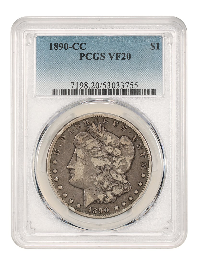 1890-CC $1 PCGS VF20 - Morgan Dollar - Scarce CC-Mint Morgan: 1890-CC $1 PCGS VF20 - Morgan Dollar - Scarce CC-Mint Morgan The 1890-CC $1 PCGS VF20 Morgan Dollar is a scarce coin from Carson City, showcasing the unique CC mint mark. This circulated coin bears