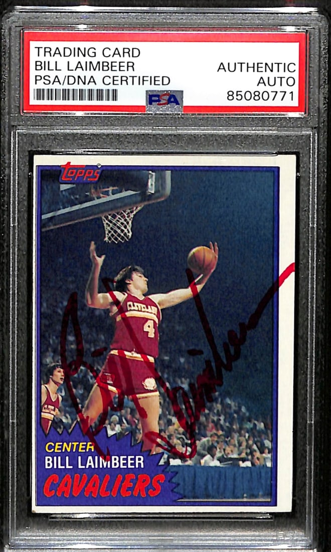 Bill Laimbeer Signed 1981 Topps Rookie Card #74 Cavaliers PSA/ DNA 185758 (1 of 2)
